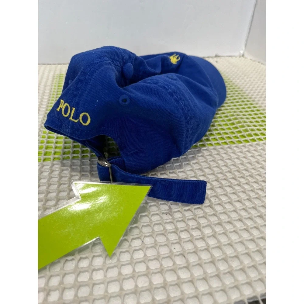 Polo Ralph Lauren Men's  Blue Yellow Pony Baseball Cap Hat Adjustable GOOD